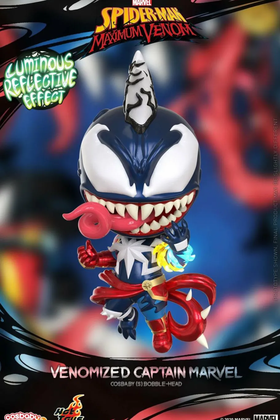 Designer Vinyl>Spider-Man : Maximum Venom - Venomized Captain Marvel Cosbaby (S) Hot Toys Figure