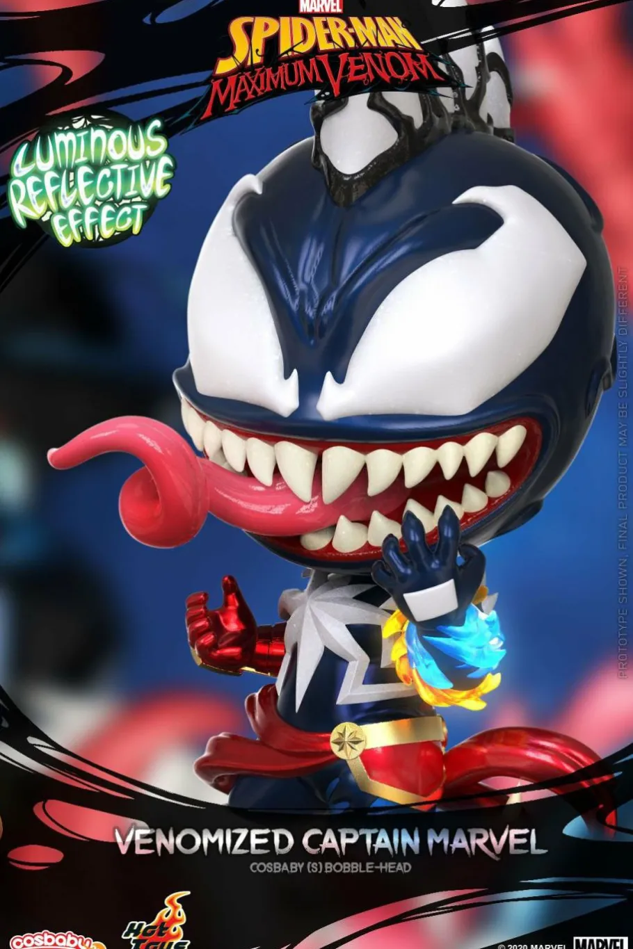 Designer Vinyl>Spider-Man : Maximum Venom - Venomized Captain Marvel Cosbaby (S) Hot Toys Figure