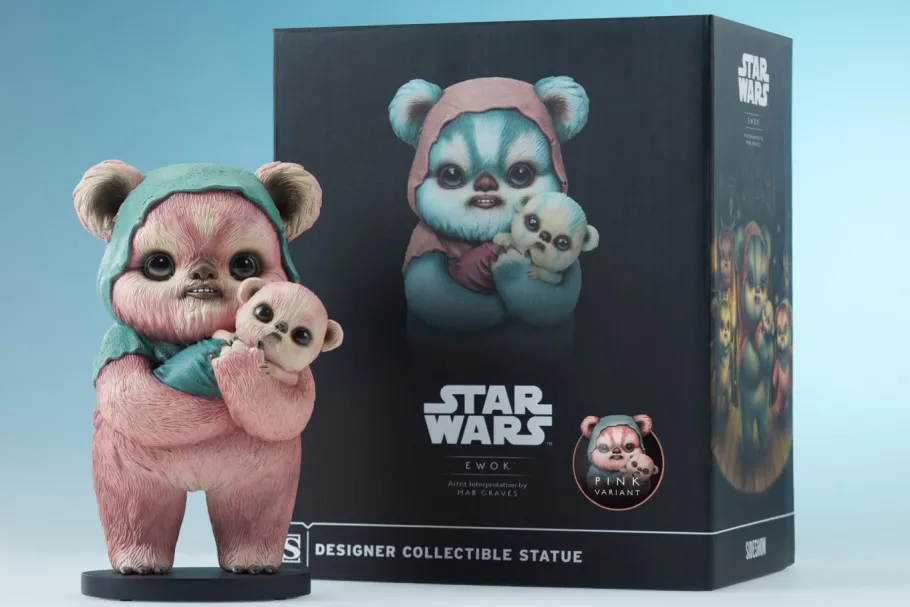 Designer Vinyl>Star Wars - Ewok (Pink Variant) 7" Designer Statue by Mab Graves (Popcultcha Exclusive)