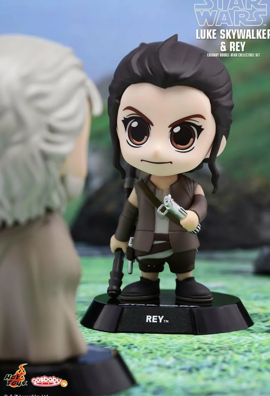 Cosbaby>Star Wars Episode VII: The Force Awakens - Luke Skywalker & Rey Cosbaby 3.75” Hot Toys Bobble Head Figure 2-Pack