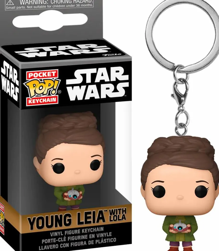 Pop! Keychains>Star Wars : Obi-Wan Kenobi - Young Leia Organa with LO-LA59 (Lola) Pocket Pop! Vinyl Keychain