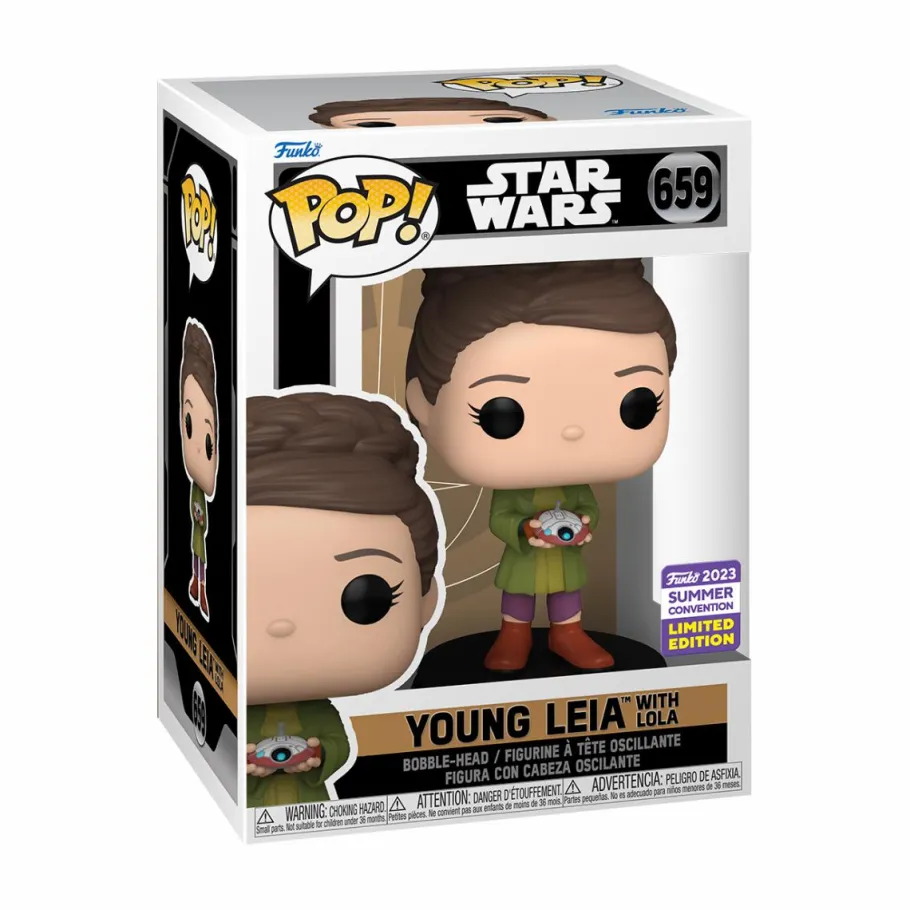 Funko Convention Exclusives>Star Wars : Obi-Wan Kenobi - Young Leia with Lola Pop! Vinyl Figure (2023 Summer Convention Exclusive)