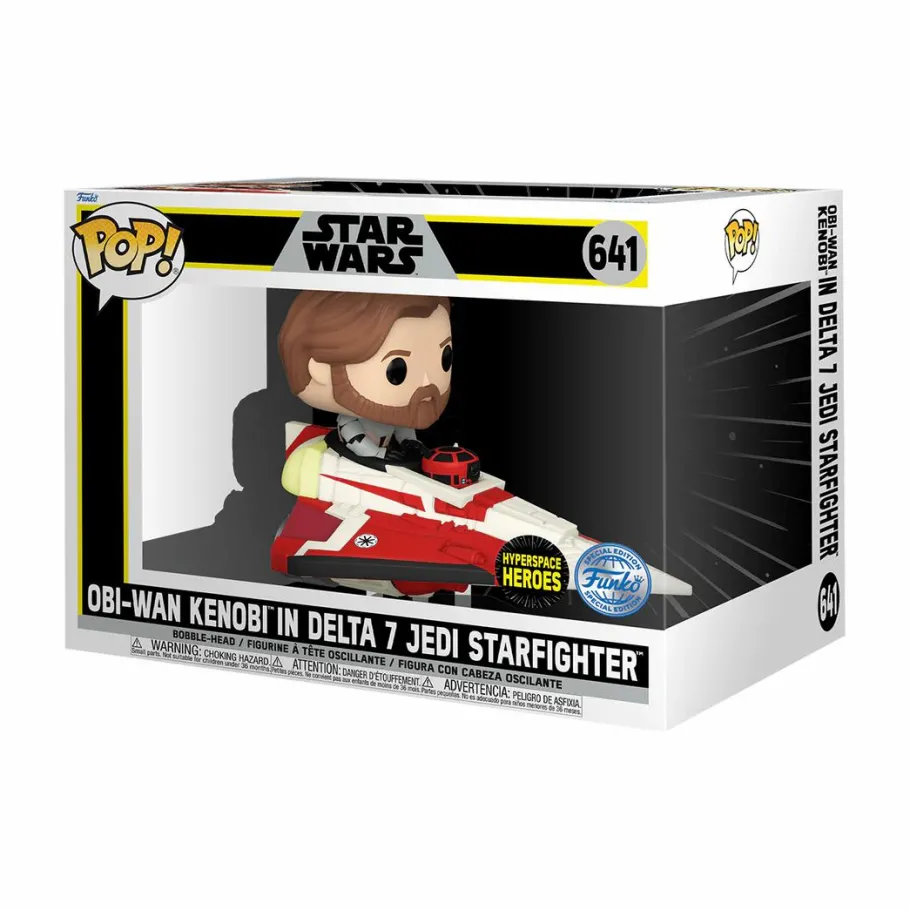 Pop! Rides & Town>Star Wars : The Clone Wars - Obi-Wan Kenobi in Delta-7 Jedi Starfighter Pop! Rides Vinyl Figure