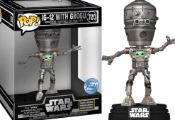 Pop! Deluxe>Star Wars : The Mandalorian - IG-12 with Grogu Deluxe Pop! Vinyl Figure with Lights and Sounds (Popcultcha Exclusive)