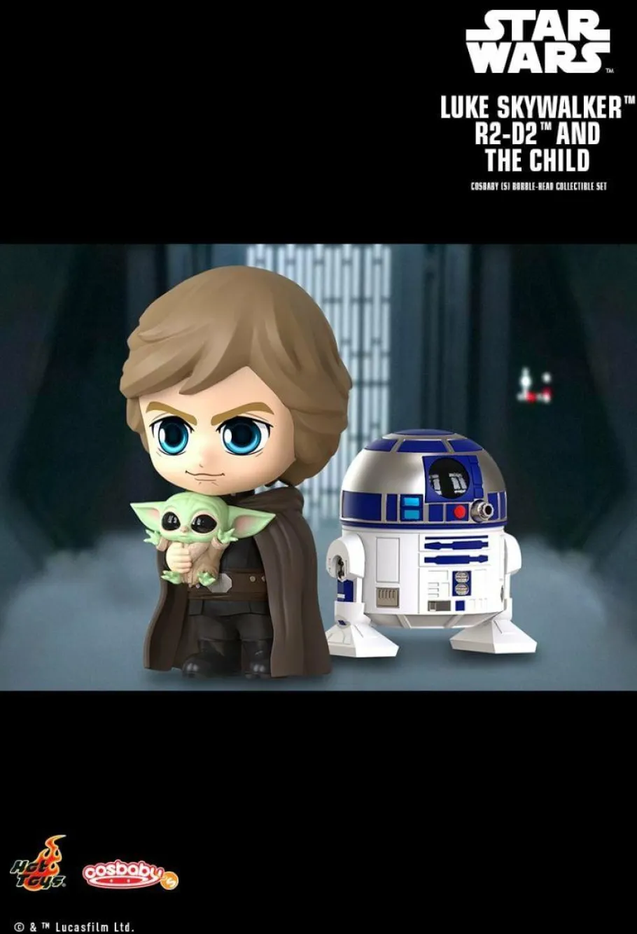 Cosbaby>Star Wars : The Mandalorian - Luke Skywalker, R2-D2 & The Child (Grogu) Cosbaby (S) Hot Toys Figure Set