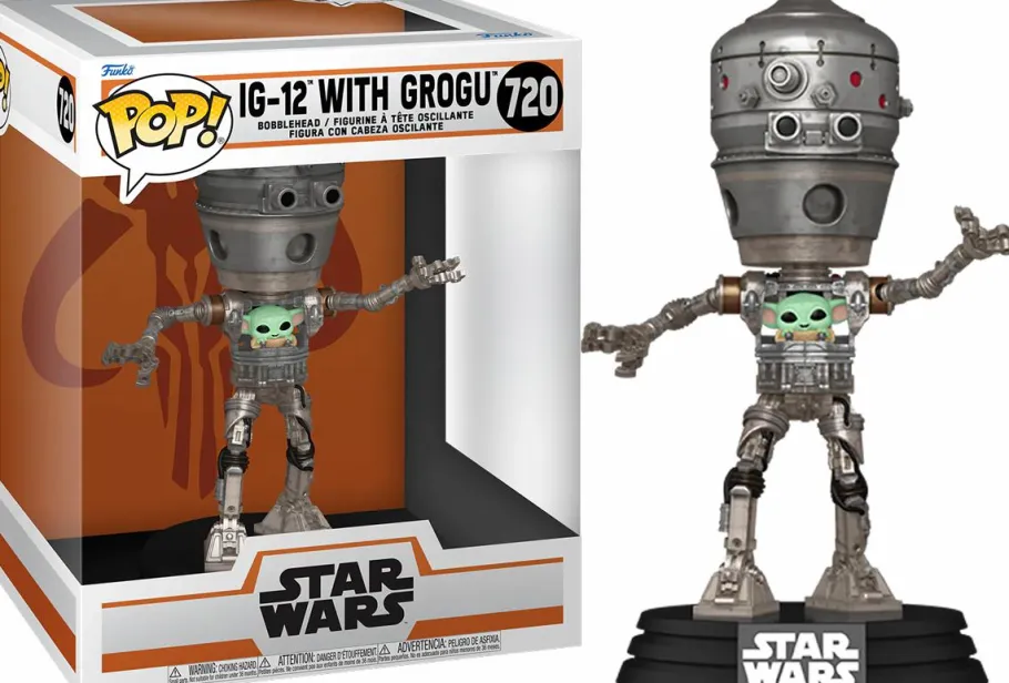 Pop! Deluxe>Star Wars : The Mandalorian - IG-12 with Grogu Deluxe Pop! Vinyl Figure