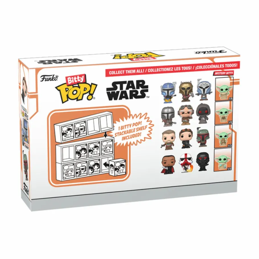 Designer Vinyl>Star Wars : The Mandalorian - The Mandalorian, Kuiil, Offworld Jawa & Mystery Bitty Pop! Vinyl Figure 4-Pack