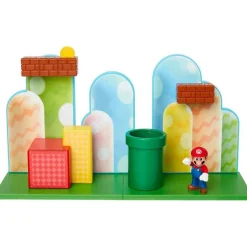 Designer Vinyl>Super Mario - Mario with Acorn Plains Diorama World of Nintendo 2.5" Scale Action Figure Playset