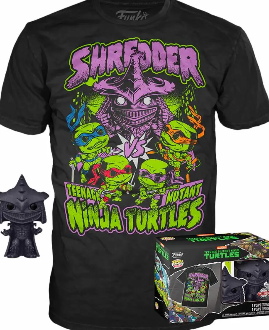 Pop! & Tee Sets>Teenage Mutant Ninja Turtles (TMNT) Teenage Mutant Ninja Turtles II: The Secret of the Ooze (1991) - Shredder Diamond Glitter Pop! Vinyl Figure & T-Shirt Box Set