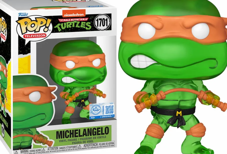 Collector & Mystery Boxes>Teenage Mutant Ninja Turtles (TMNT) Teenage Mutant Ninja Turtles - Michelangelo (Translucent Green) Mystery Box (Includes Michelangelo & 3 Exclusive Pop! Vinyl Figures)