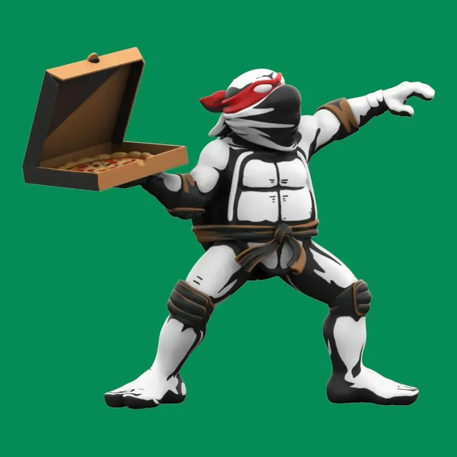 Designer Vinyl>Teenage Mutant Ninja Turtles (TMNT) Teenage Mutant Ninja Turtles - Pizza Bomber 8" Vinyl Figure by Nidikol