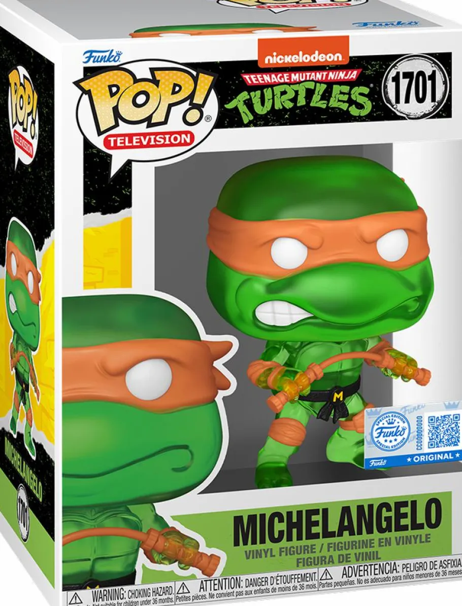 Standard Pop!>Teenage Mutant Ninja Turtles (TMNT) Teenage Mutant Ninja Turtles - Michelangelo (Translucent Green) Pop! Vinyl Figure (Popcultcha Exclusive)