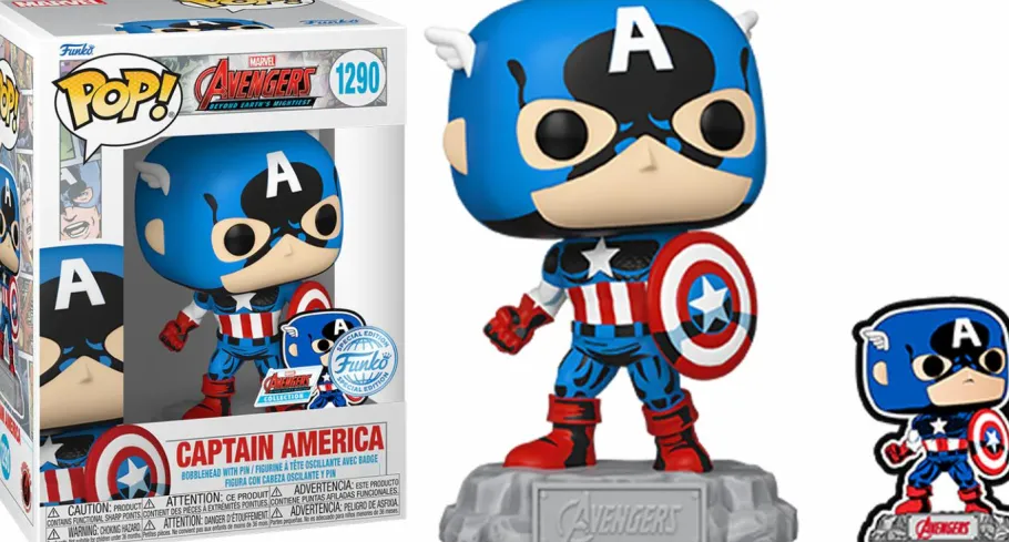 Standard Pop!>Marvel The Avengers: Beyond Earth's Mightiest - Captain America 60th Pop! Vinyl Figure with Enamel Pin