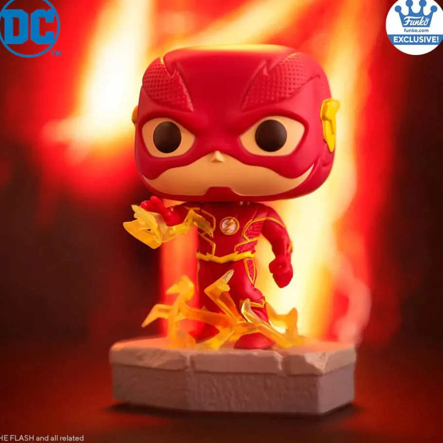 Pop! Chases, Vault, Limited Editions, Ppp Items>The Flash (2014) - Pop! Vinyl Figure with Lights & Sounds in Acrylic Pop! Protector (Funko / Popcultcha Exclusive)