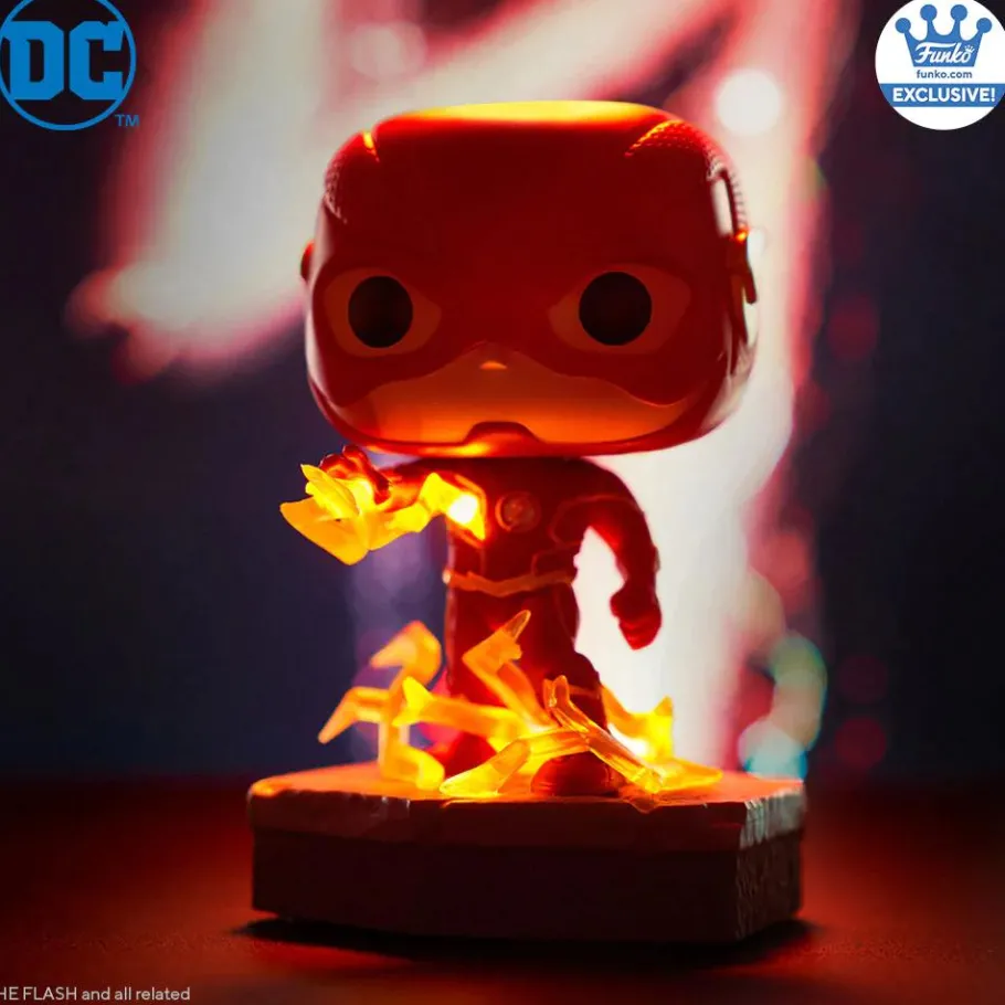 Pop! Chases, Vault, Limited Editions, Ppp Items>The Flash (2014) - Pop! Vinyl Figure with Lights & Sounds in Acrylic Pop! Protector (Funko / Popcultcha Exclusive)