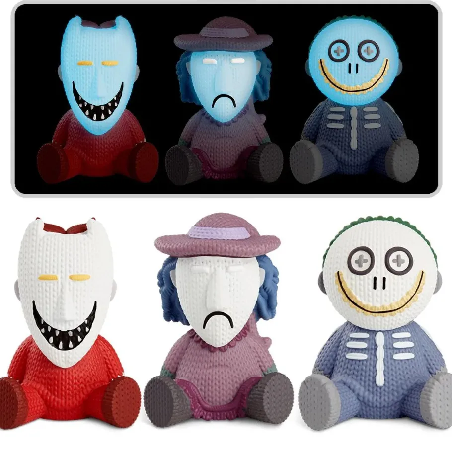 Designer Vinyl>The Nightmare Before Christmas - Lock, Shock, and Barrel Glow-in-the Dark Knit Series 5" Vinyl Figure 3-Pack
