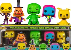 Standard Pop!>The Nightmare Before Christmas - Jack Skellington, Sally, Mayor, Oogie Boogie & Zero Blacklight Glow in the Dark Pop! Vinyl Figure 5-Pack