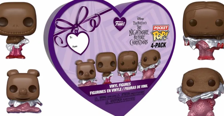 Designer Vinyl>The Nightmare Before Christmas - Valentines 2024 (Chocolate) Pocket Pop! Box 4-Pack