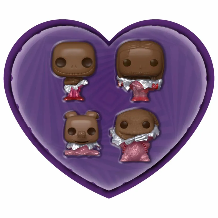 Designer Vinyl>The Nightmare Before Christmas - Valentines 2024 (Chocolate) Pocket Pop! Box 4-Pack
