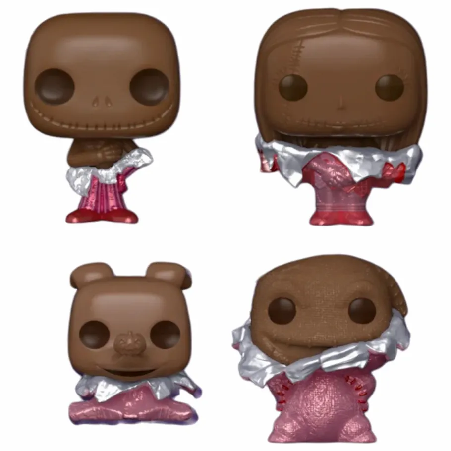 Designer Vinyl>The Nightmare Before Christmas - Valentines 2024 (Chocolate) Pocket Pop! Box 4-Pack