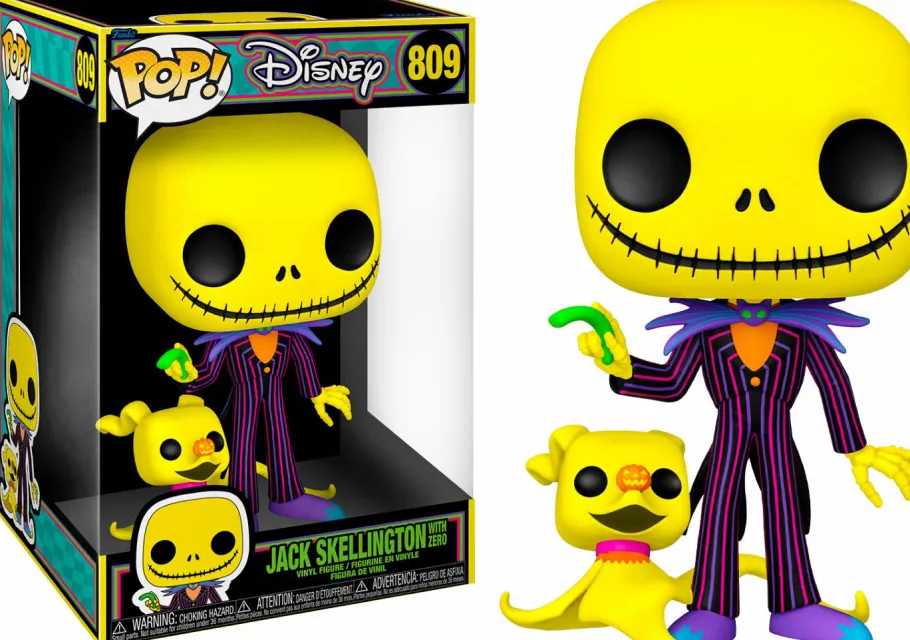 Super-Sized Pop!>The Nightmare Before Christmas - Jack Skellington with Zero Blacklight Jumbo 10" Pop! Vinyl Figure