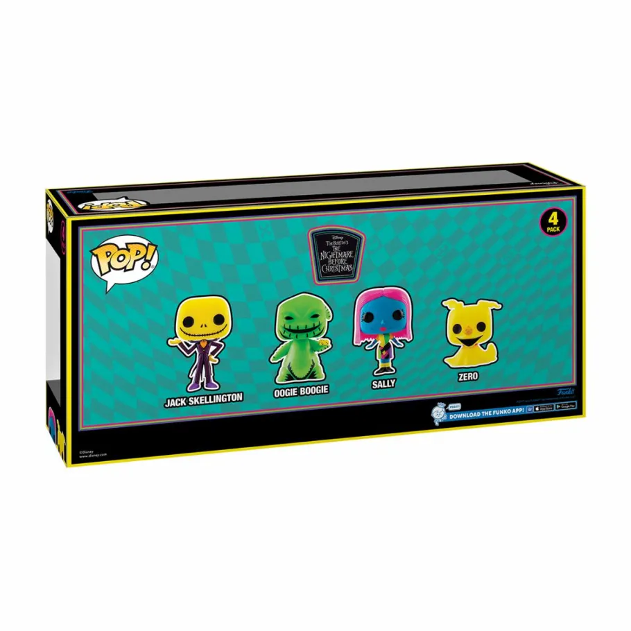 Pop! Bundles>The Nightmare Before Christmas - Jack, Oogie Boogie, Sally & Zero Blacklight Pop! Vinyl Figure 4-Pack