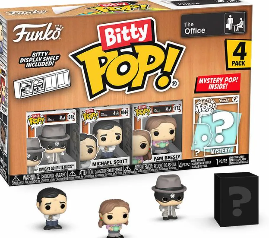 Designer Vinyl>The Office - Dwight the Strangler, Michael, Pam & Mystery Bitty Pop! Vinyl Figure 4-Pack