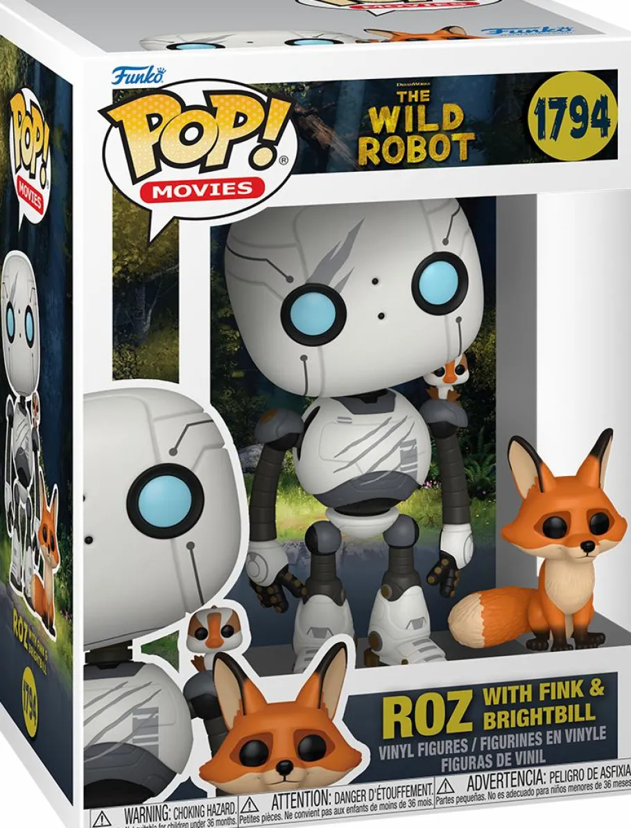 Standard Pop!>The Wild Robot (2024) The Wild Robot - Roz with Fink & Brightbill Pop! Vinyl Figure