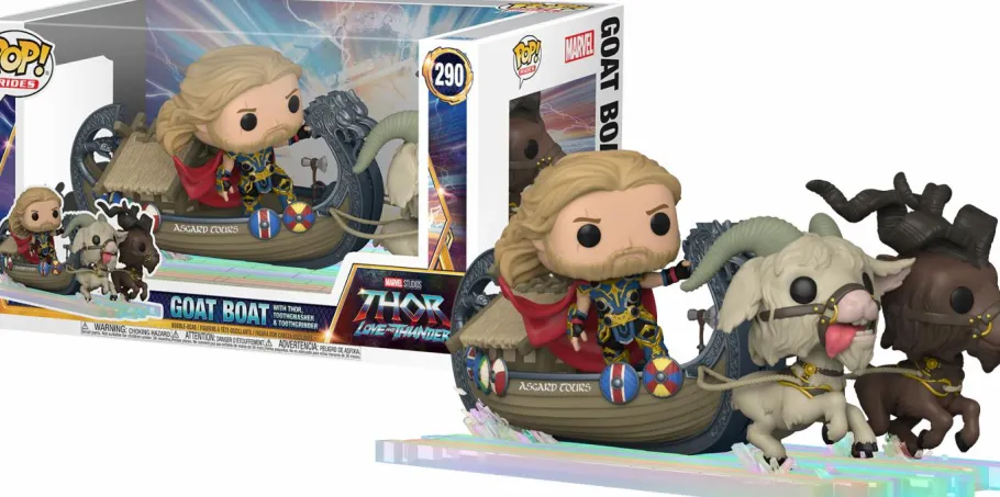 Pop! Rides & Town>Thor 4: Love and Thunder - , Toothgnasher & Toothgrinder with Goat Boat Pop Rides Vinyl Figure