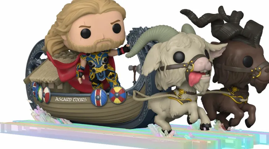 Pop! Rides & Town>Thor 4: Love and Thunder - , Toothgnasher & Toothgrinder with Goat Boat Pop Rides Vinyl Figure