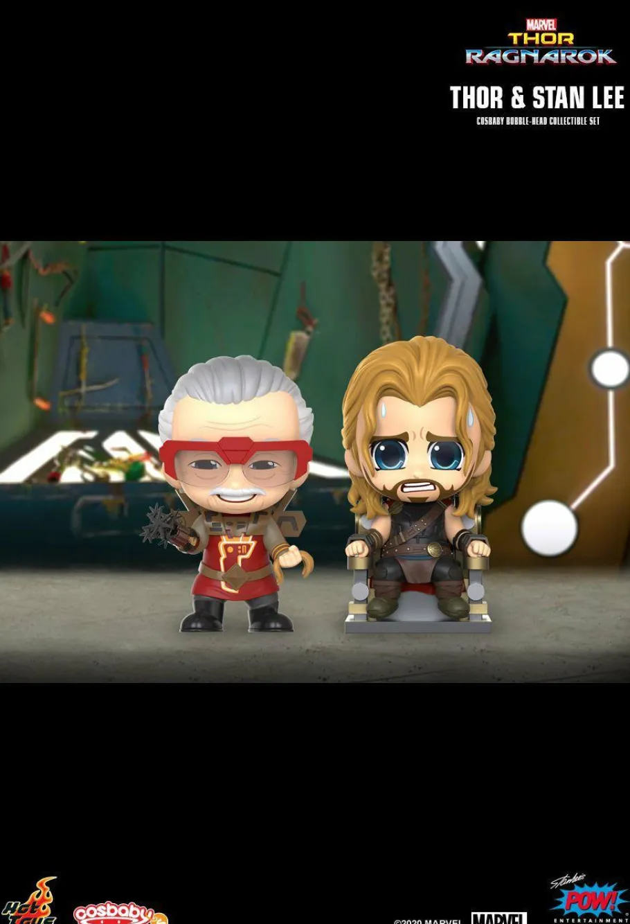 Designer Vinyl>Thor 3: Ragnarok - & Stan Lee Cameo Cosbaby (S) Hot Toys Figure 2-Pack