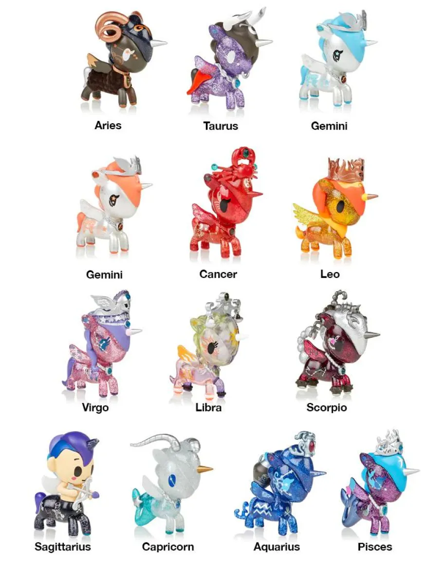 Blind Box>Tokidoki - Zodiac Unicorno Blind Box Vinyl Figure (Display of 12)