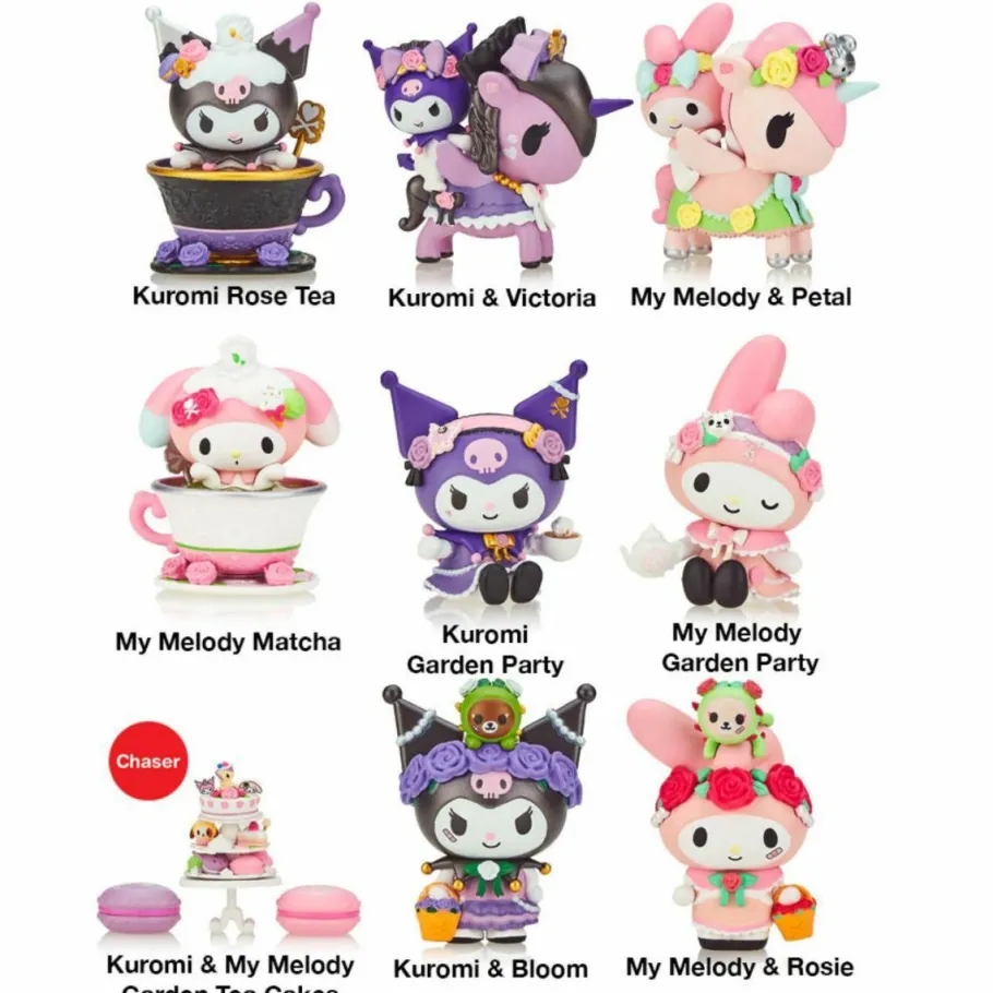 Blind Box>Tokidoki x Kuromi & My Melody - Garden Tea Party Blind Box Vinyl Figure (Display of 8)