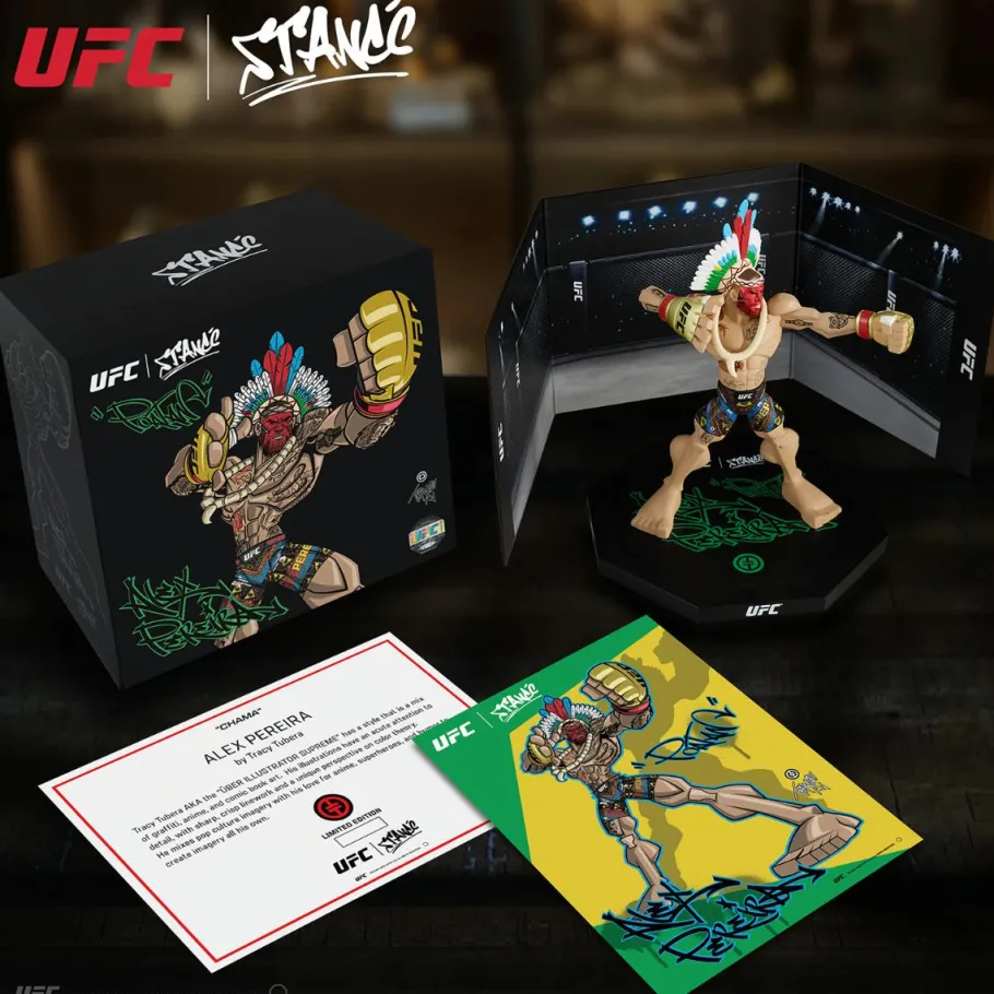 Designer Vinyl>UFC - Alex Pereira Bow & Arrow Tribal Pose with Headdress Limited Edition 11" Vinyl Figure by Tracy Tubera