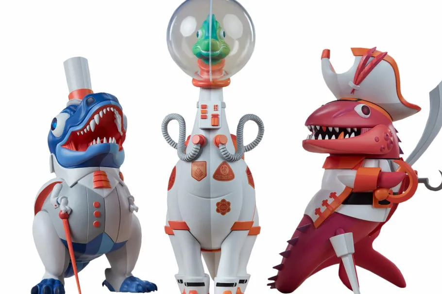 Designer Vinyl>Unruly Industries - Whaleontology 9” Designer Collectable Statue Set by Tom Whalen