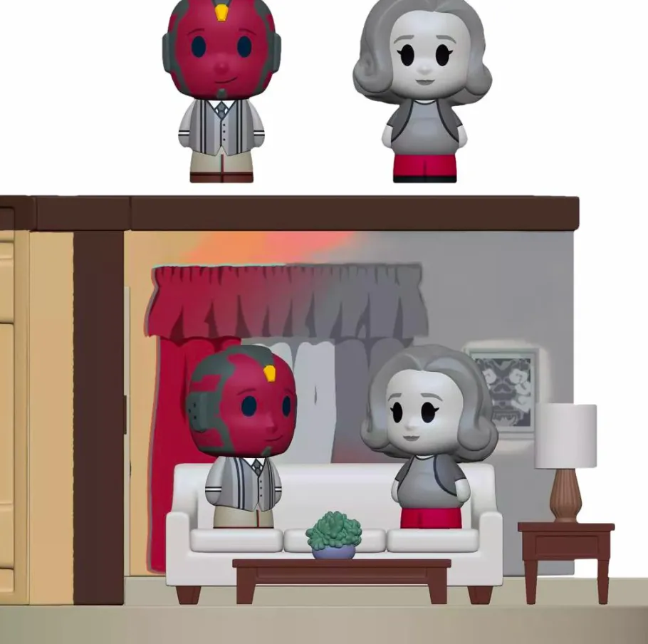 Designer Vinyl>WandaVision - 1960s Wanda & Vision in Living Room Diorama Mini Moments Vinyl Figure