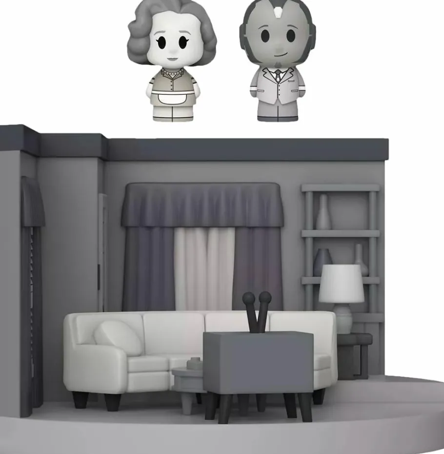 Designer Vinyl>WandaVision - 1950s Wanda & Vision in Living Room Diorama Mini Moments Vinyl Figure