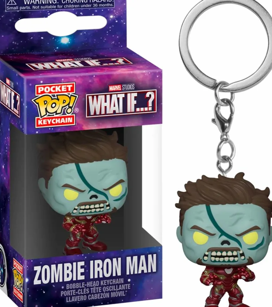 Pop! Keychains>What If...? What If…? - Zombie Iron Man Pocket Pop! Vinyl Keychain