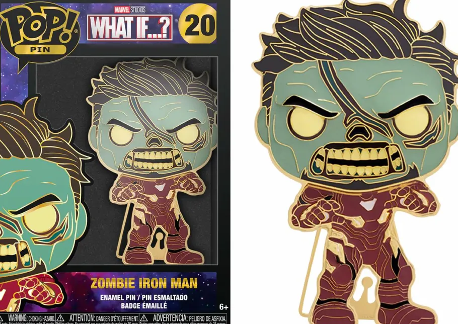 Pop! Home & Accessories>What If? What If…? - Zombie Iron Man Glow in the Dark 4” Pop! Enamel Pin