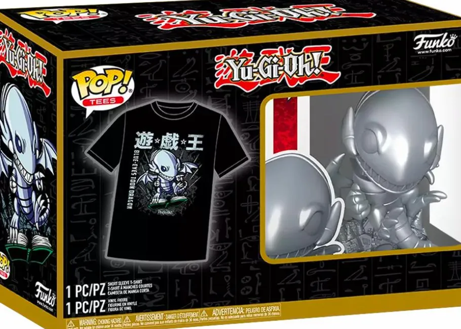 Pop! & Tee Sets>Yu-Gi-Oh! - Blue Eyes Toon Dragon Metallic Pop! Vinyl Figure & T-Shirt Box Set